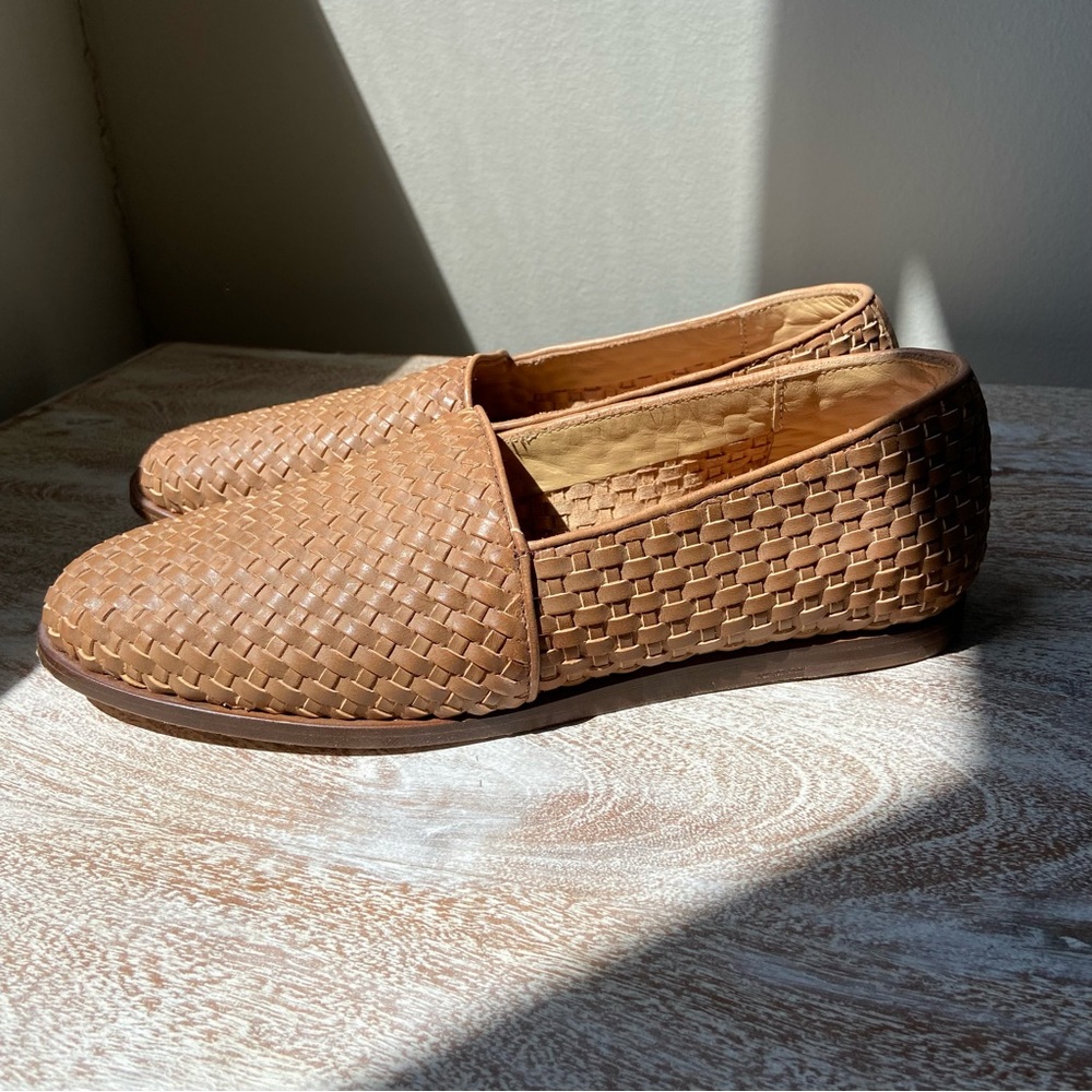 Nisolo Mara Woven Tan Slip on Loafers New